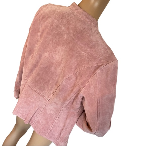 LIVE A LITTLE  | MAUVE PINK LEATHER JACKET  SZ L - Picture 6 of 16